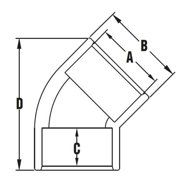 Hidroten 45 fok könyök méret