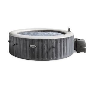 INTEX PureSPA Greywood Deluxe jacuzzi, 6 személyes, kerek, D216 x 71 cm, szürke / fehér (28442NP)